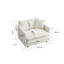 Ensemble de 2 chaises et chaise, chenille blanche, structure en bois massif, tissu respirant, assise de salon confortable et revêtement en chenille
