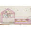 Lit en bois avec rampes et tête de lit détachable en forme de maison, lit double avec support pour enfants, structure de maison de jeu de style Montessori pour filles, rose-29099158-29099156