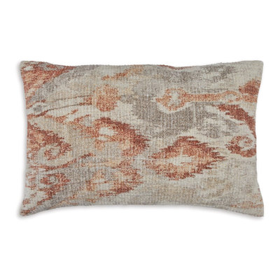 Vear 14 X 22 Lumbar Accent Pillow Set Of 4, Woven Ikat Design, Brown, Ivory