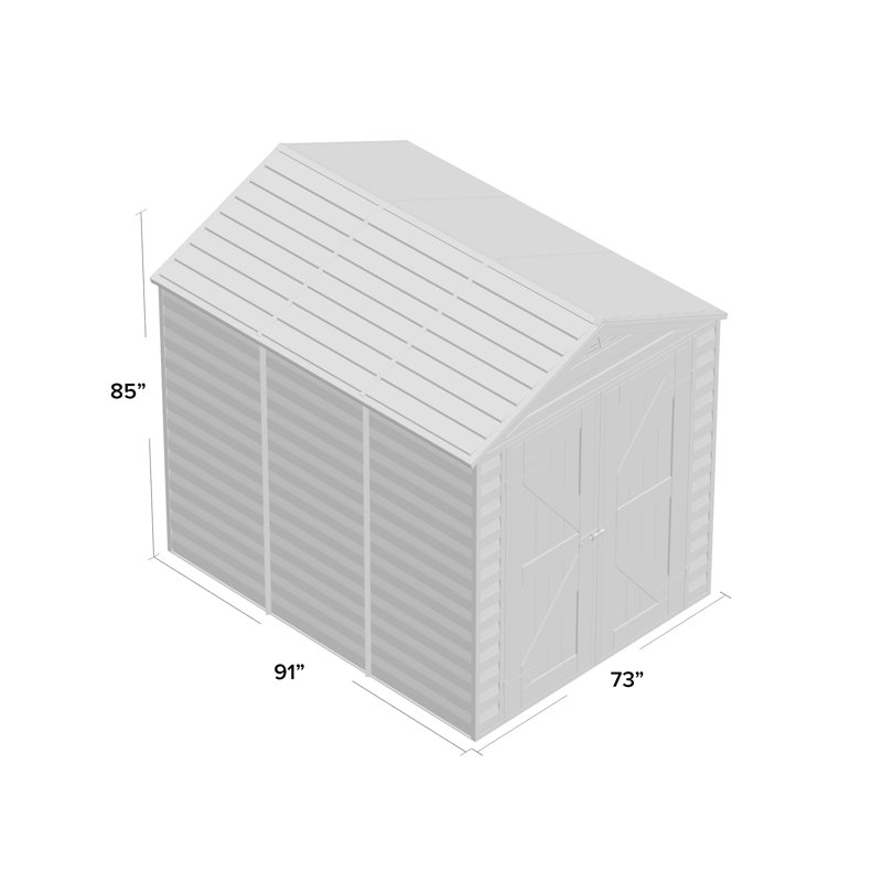 Palram - Canopia Skylight 6 Ft. W x 7.5 Ft. D Polycarbonate Storage Shed, Tan