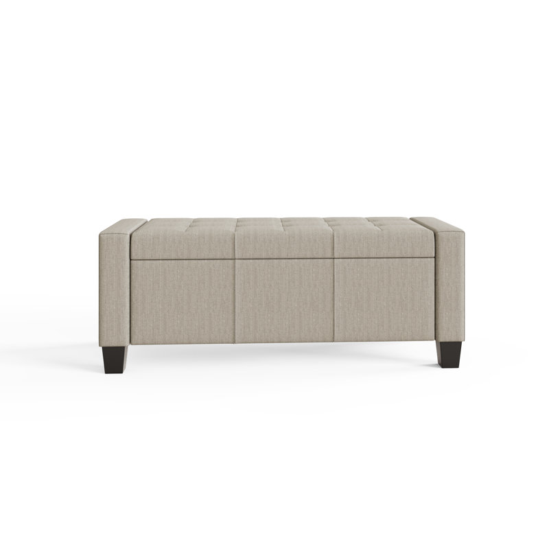 Ashley Upholstered Storage Bench, Beige