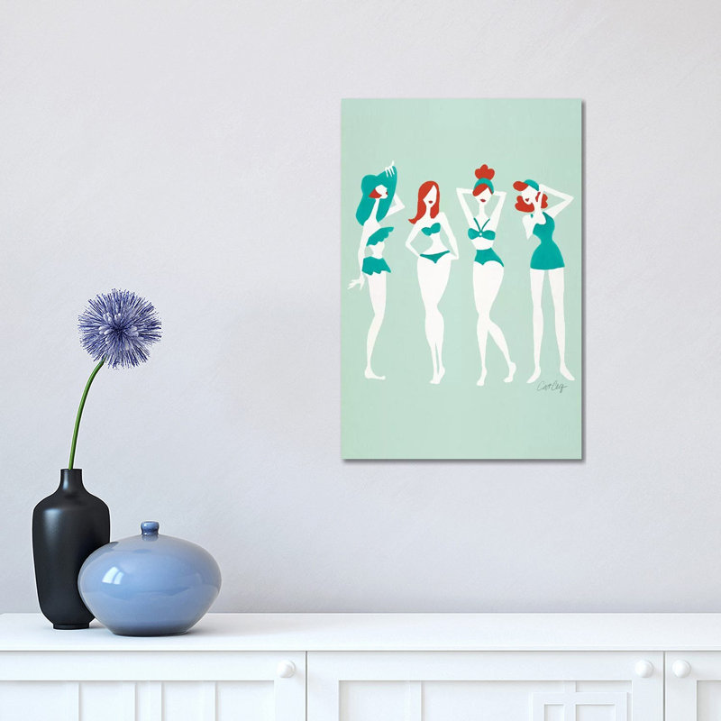 Strickler Redheads On Mint Beach Bombshells, H 8 po x l 12 po x P 0,75 po, Toile tendue