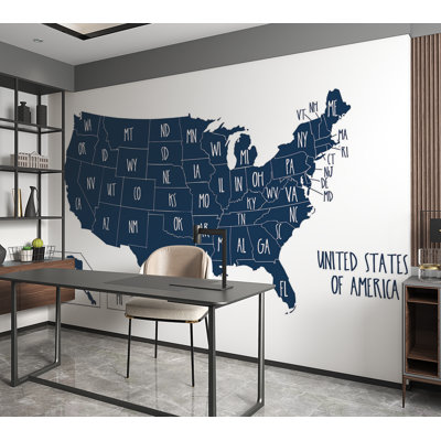 Premium Wallpaper Wall Mural - USA Map