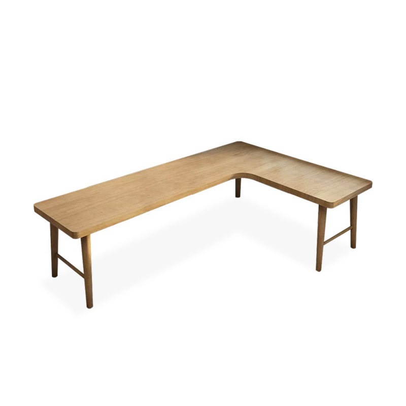 Bureaux rectangulaires en bois massif brun, H 29,53 po x l 78,74 po x P 55,12 po, Retour à droite