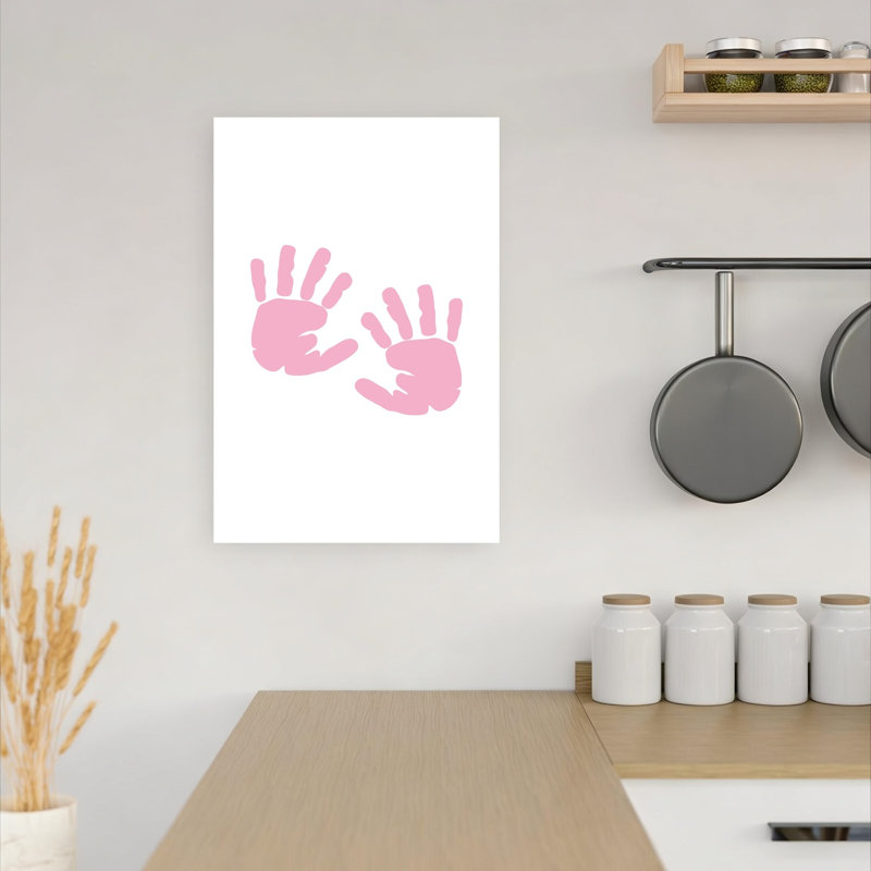 Little Pink Handprints Abstract Wall Art Print by Saskia Michele - Wrapped Canvas Print, 45.72cm H x 30.48cm W