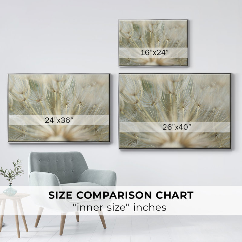 Macro Dandelion IV, reproduction d'art sur toile, H 25 po x l 37 po x P 2 po, Argent