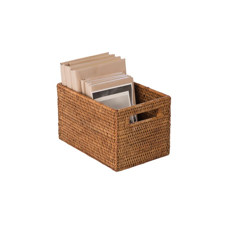 Kouboo La Jolla Rattan Organizing and Shelf Basket, Honey-Brown