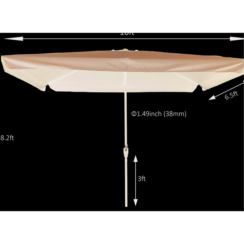 Parasol de cour arrière de 10 pi x 6,5 pi - protégé, évent, auvent extérieur en mât noir, 40+ Upf,, Noir