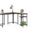 L-Shaped Desk with Rustic Style, Brown finish