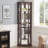 Corner Glass Cabinet Lighted Curio Cabinet Corner Display Case-1466799433