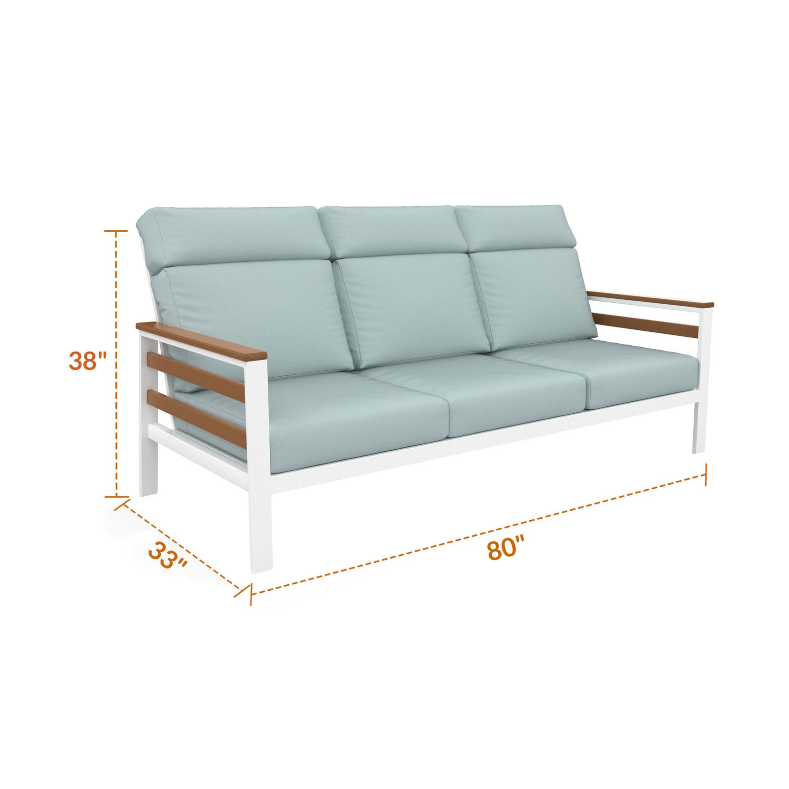 Townsend 80" Sunbrella® Patio Sofa, Brown, Bliss Dew