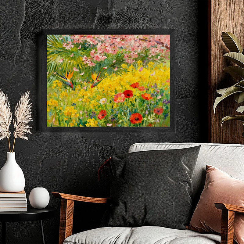 «Black», impression encadrée, impression de paysage de fleurs sauvages, H 17 po x l 13 po