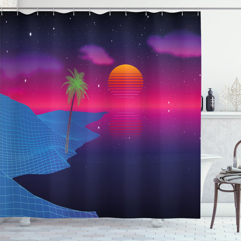 Shower Curtain with Hooks Included, 84" H x 69" W