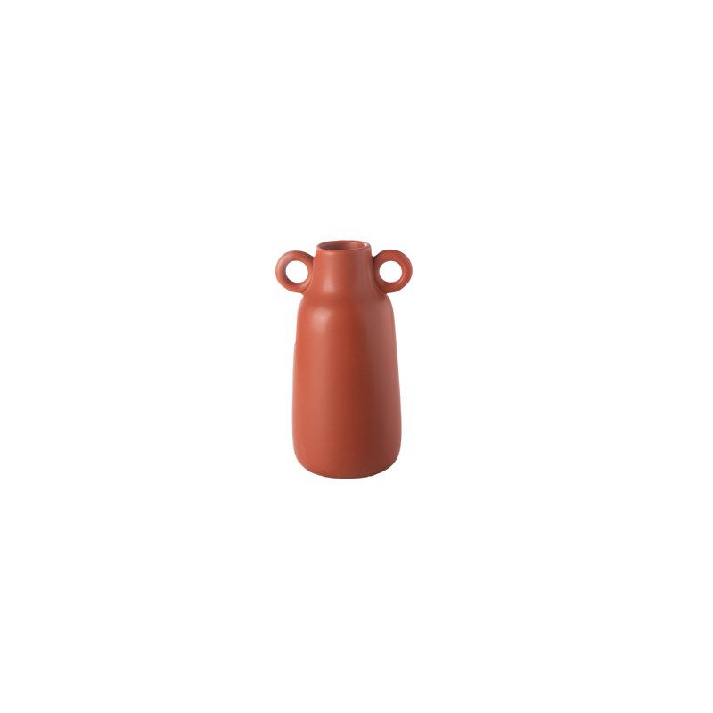 Ceramic Urn Vase Matte Finish Cider Orange