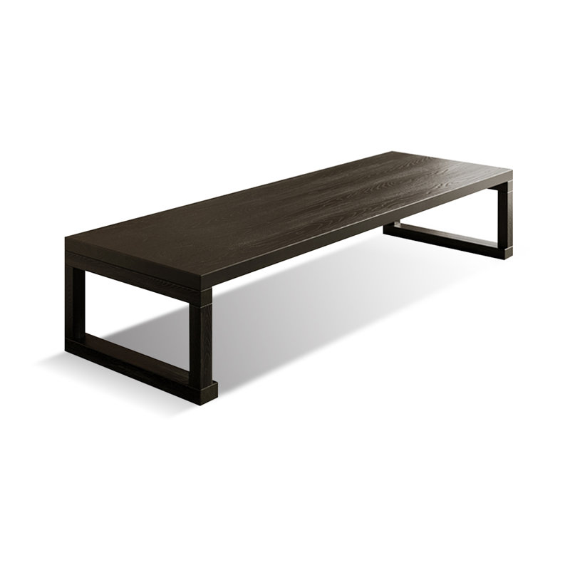 Table basse noire en bois massif, H 13,78 po x L 78,74 po x l 23,62 po