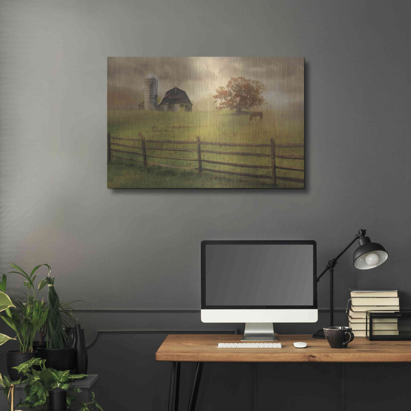 "Graze On" par Lori Deiter sur métal, H 24 po x l 36 po