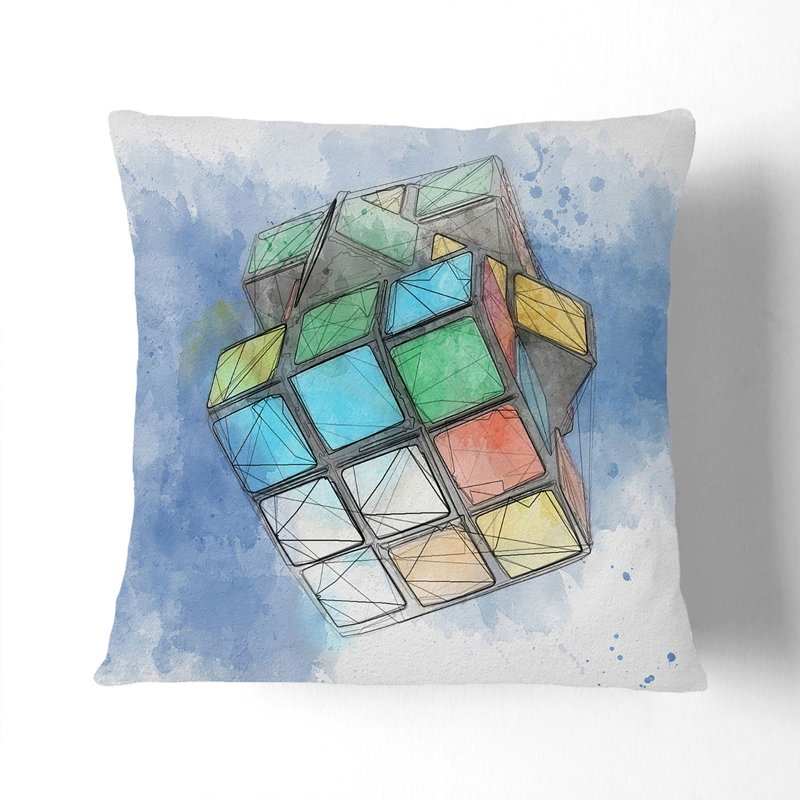 Square Throw Cushion, 40cm H x 40cm W x 15cm D, Black