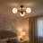 3 Lights Metal Globe Flush Mount