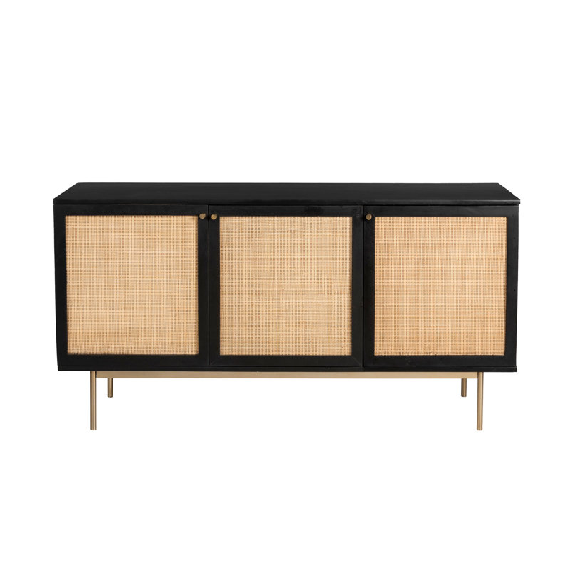 57.25'' Wide Mango Solid Wood Sideboard, Black