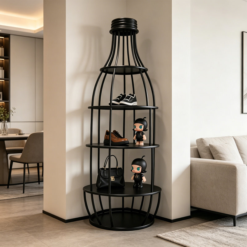 Présentoir à bouteilles à 5 niveaux Modern, (5 tablettes) H 68,9 po x l 23,62 po x P 23,62 po
