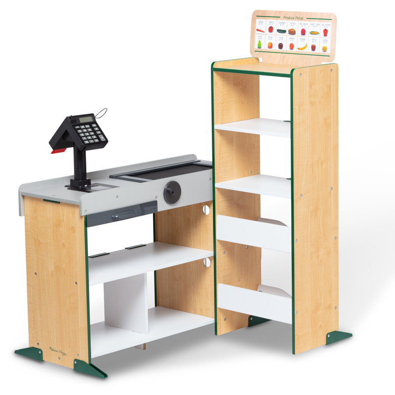 Wooden Fresh Mart Grocery Store with Conveyor Belt for Kids