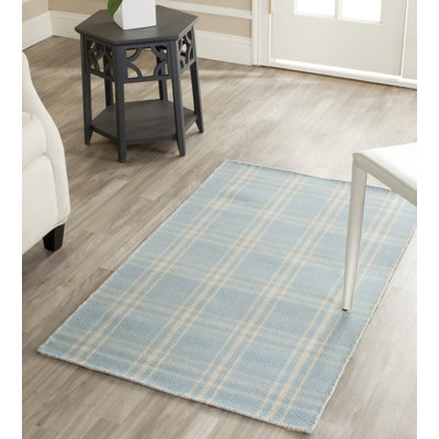 Lobato Kilim Hand Woven Flat Weave Wool Plaid Rug