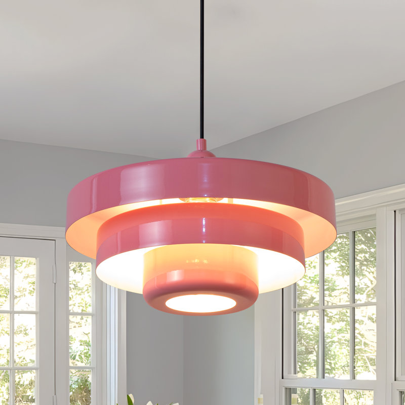 Luminaire suspendu Mid-Century 13,8 pouces, rose