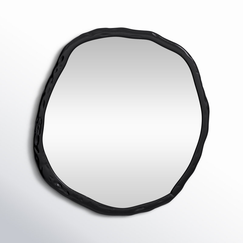 Nola Aluminum Novelty Mirror, Black, 36.5" x 36.5"