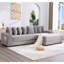 108.93", Modular L Shaped, Corduroy , Movable Footstool, Upgraded Handrails, Pillows, Bed - Converting Feature Upgrade Grey, Cup Holders, Making Function-1557889246