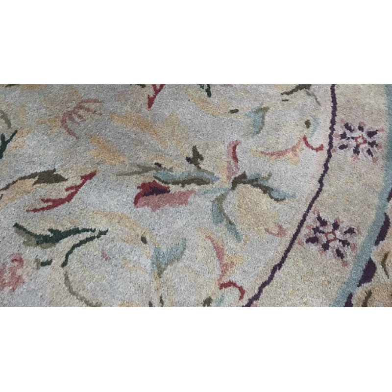 Tapis ivoire et beige noué à la main de haute qualité