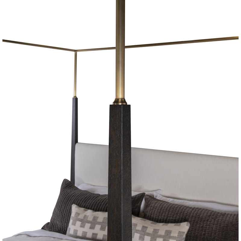Cadence Upholstered King Canopy Bed, Mocha