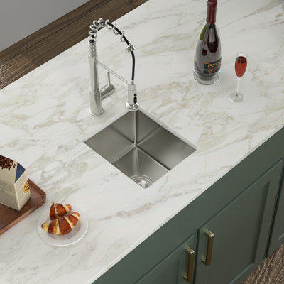 13" L x 15" W Undermount Bar Sink Bar Prep Sink 16 Gauge Stainless Steel Single Bowl Kitchen Sink