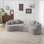 Canapé épuré à quatre places à compression complète Boneless, tissu en peluche et canapé compact sans assemblage