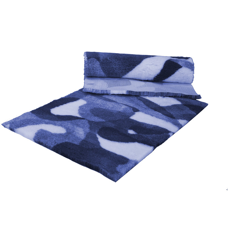 Fleece Pet Bed, Blue/White, 3cm H x 61cm W x 61cm D