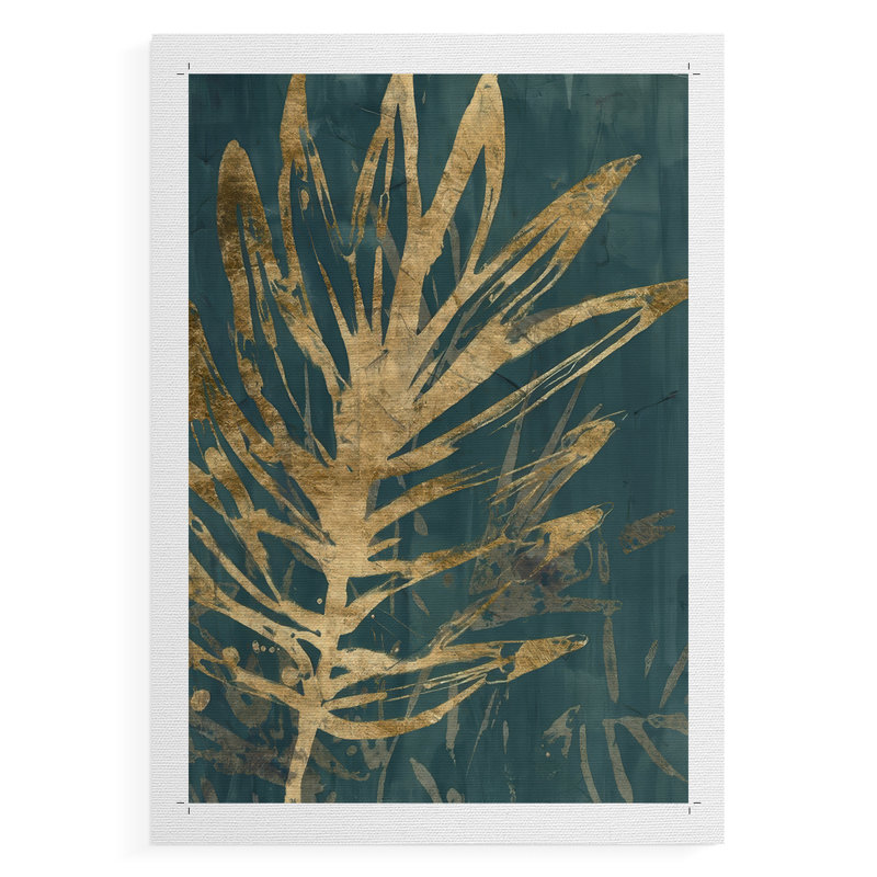 Feuilles de jungle brunies I - reproduction de toile seulement - non encadrée, H 18 po x l 12 po