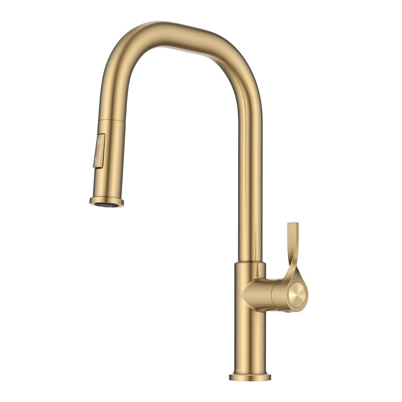 Kraus Torak 2-Function Single Handle Pull Down Kitchen Faucet, Brushed Brass