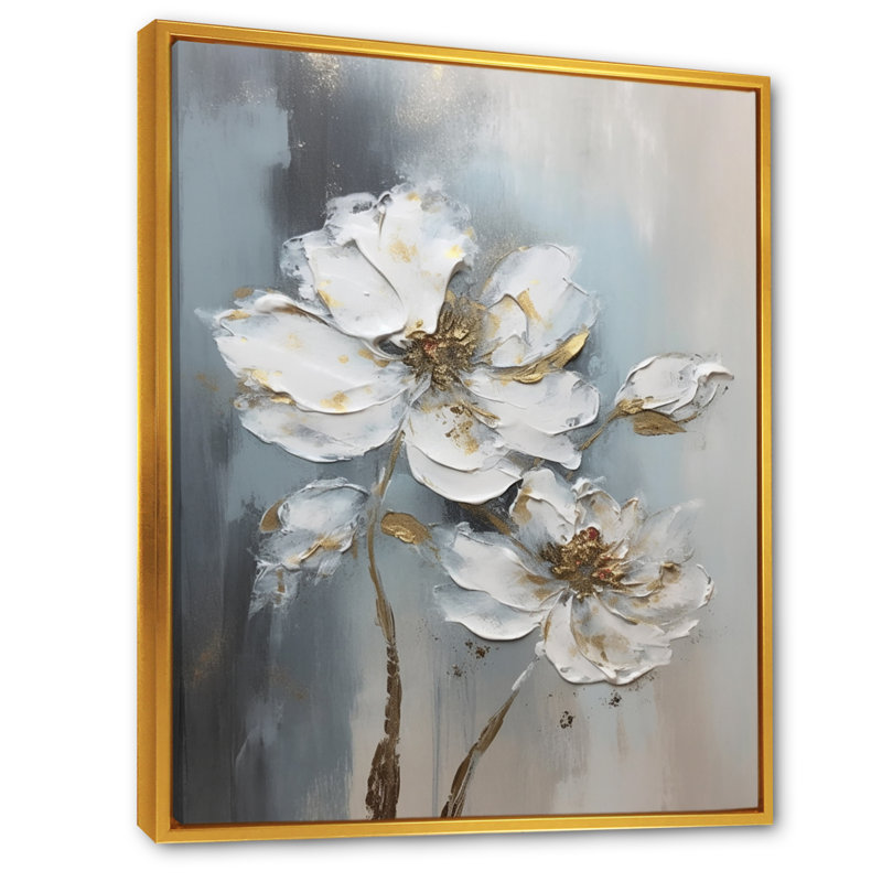 Rudene Melody Of Daisy sur toile, H 32 po x l 24 po x P 1 po, Cadre flottant doré
