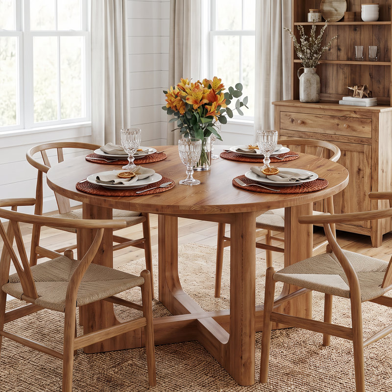 Round Solid Wood Dining Table