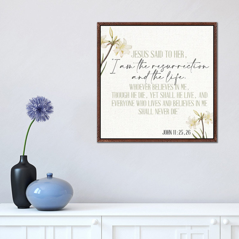Jesus Said by Kimberly Allen - Print on Canvas, 45.72cm H x 45.72cm W x 3.81cm D, Classic Brown Wood Framed