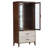 Houston 79" Tall Display Cabinet with LED Lights - Walnut