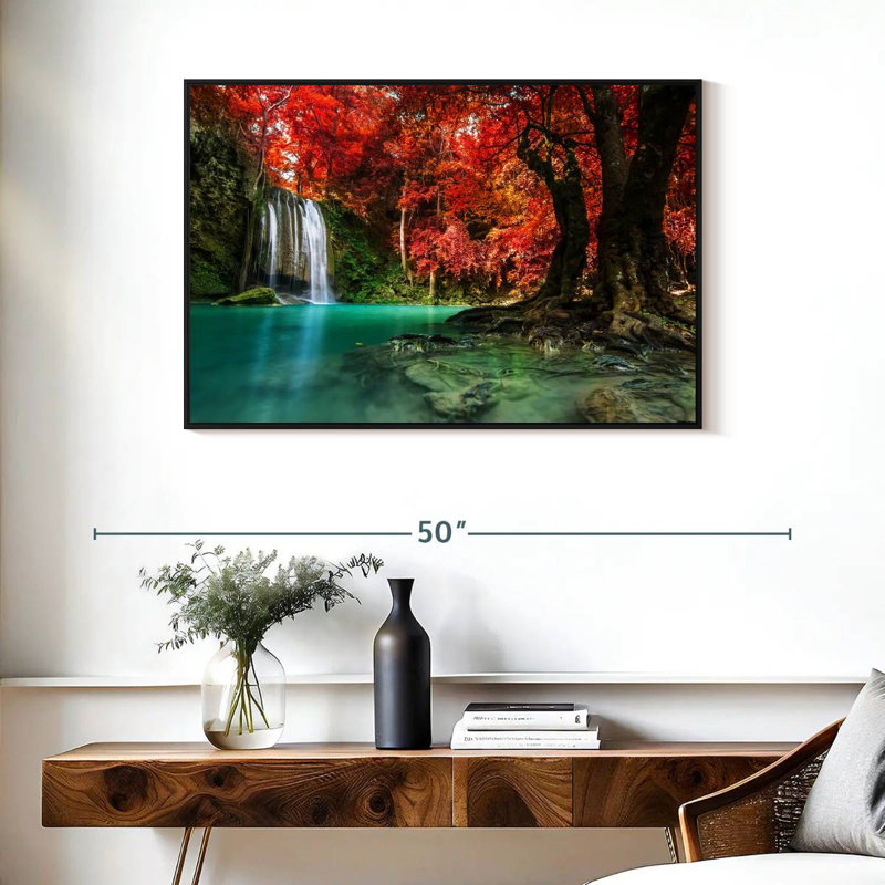 Alvord Autumn Trees And Waterfall, 25" H x 37" W