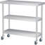 Table de travail à 3 niveaux en acier inoxydable, poste de travail utilitaire de cuisine commerciale avec tablettes de rangement ouvertes, table de préparation des aliments et table utilitaire-1363550911