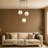 Adjustable Height 3 Lights Globe Cluster Pendant-344860662