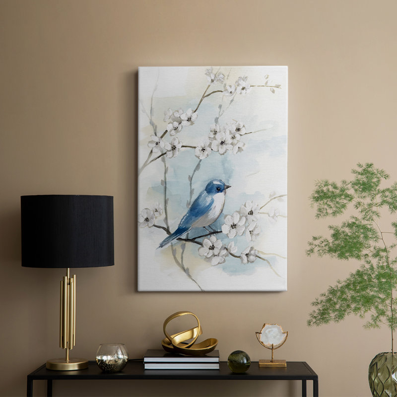 Blossoms et Bluebird I - Cavas enveloppés de galerie, H 18 po x l 12 po