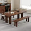 Table de salle à manger rectangulaire noisette solide pour salle à manger / cuisine-1272217779