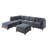 Modular Living Room Furniture Ottoman Ash Chenille Fabric 1Pc Cushion Ottoman Couch-33140283