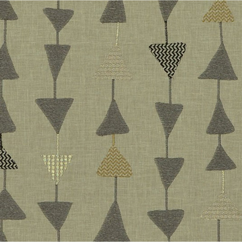 Plutus Manti Embroydery, certains des triangles ont des fils métalliques Coussin décoratif luxueux, Galet, 20 po x 30 po
