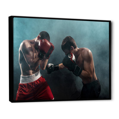 Deux boxeurs professionnels sur toile