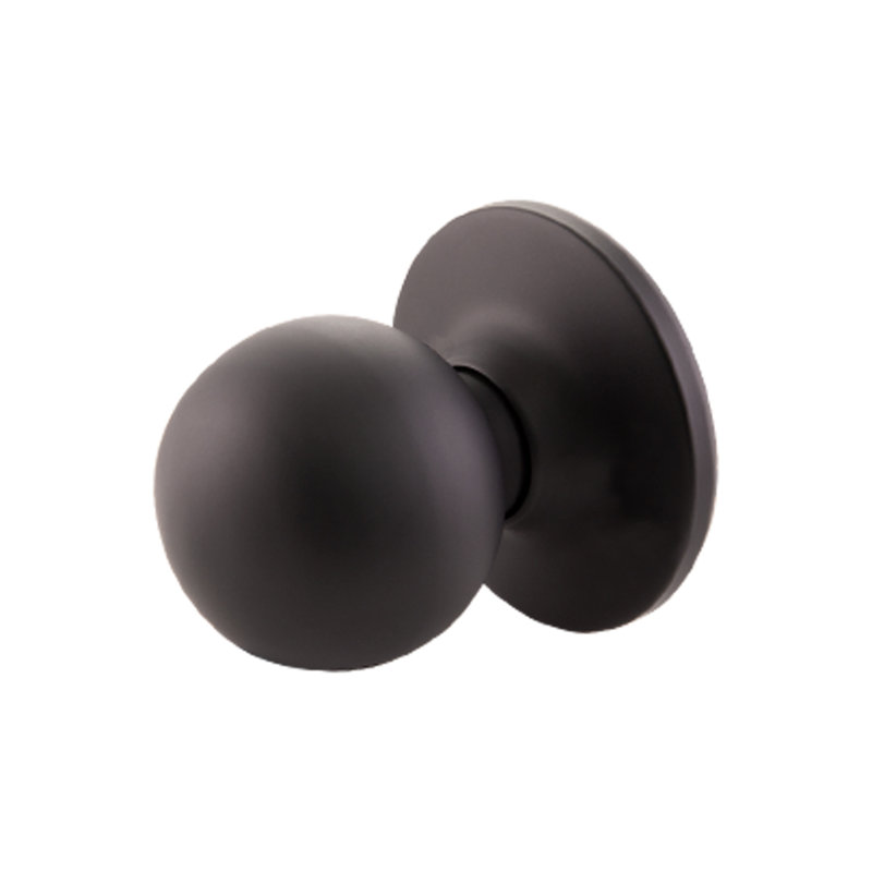 Faux bouton de porte en laiton poli Ball, Noir mat