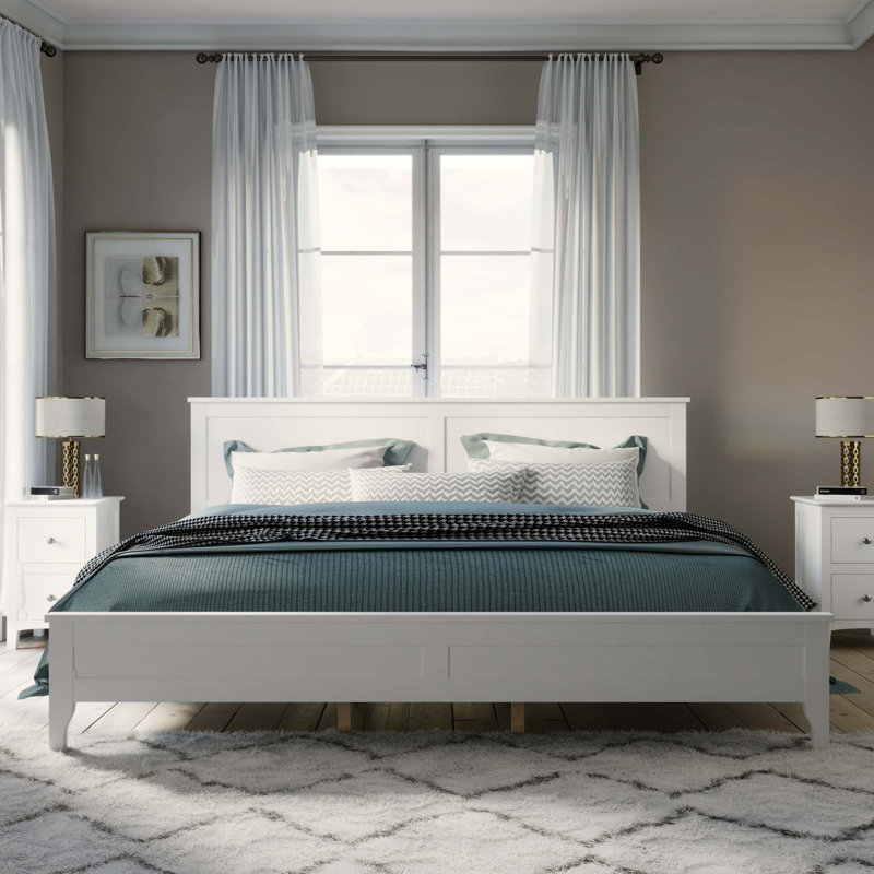 Solid Wood 3 Pieces Bedroom Sets, King